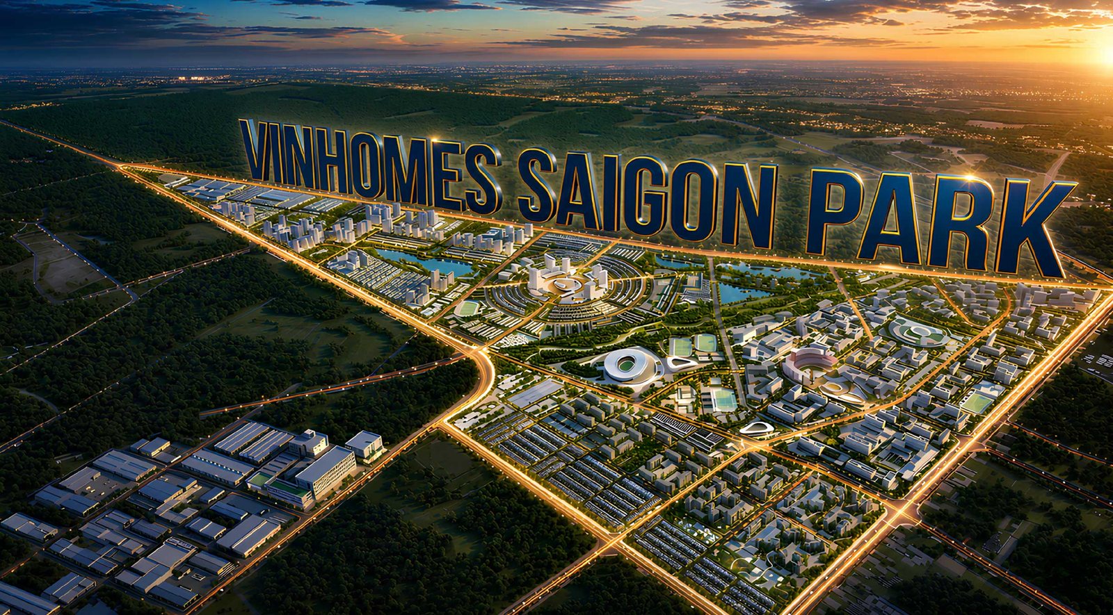 Phối cảnh toàn cảnh Vinhomes Saigon Park về đêm